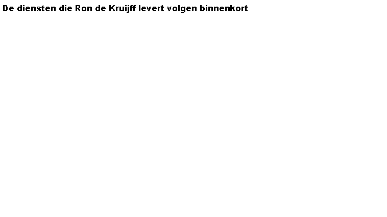Tekstvak: De diensten die Ron de Kruijff levert volgen binnenkort